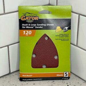 Gator Hook & Loop Sanding Sheets Red Resin 120 Fine